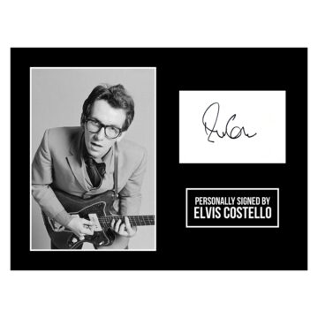 Signed Elvis Costello Photo Display 16x12 - Music Genuine Autograph