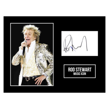 Signed Rod Stewart Photo Display 16x12 - Music Icon Autograph