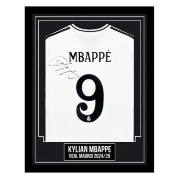 Signed Kylian Mbappe Framed Shirt – Real Madrid 24/25