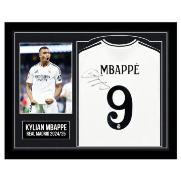 Signed Kylian Mbappe Framed Shirt – La Liga 24/25