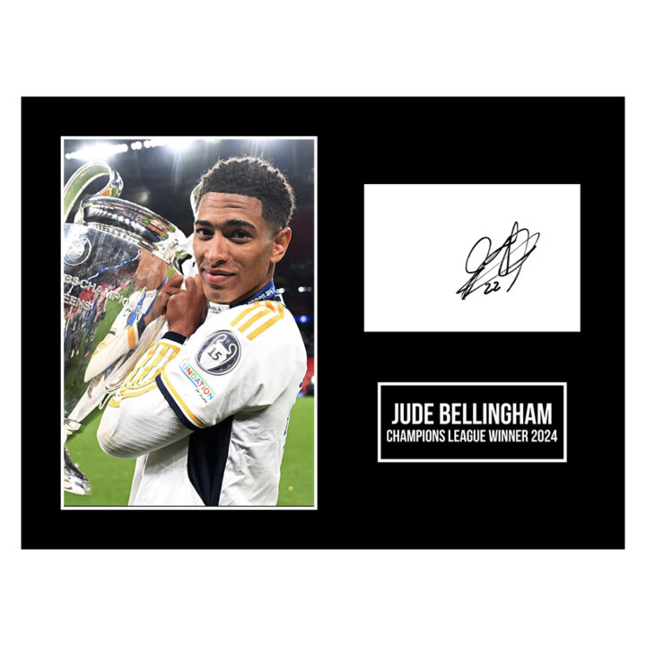 Signed Jude Bellingham Photo Display 16x12 - Champions League Winner 2024