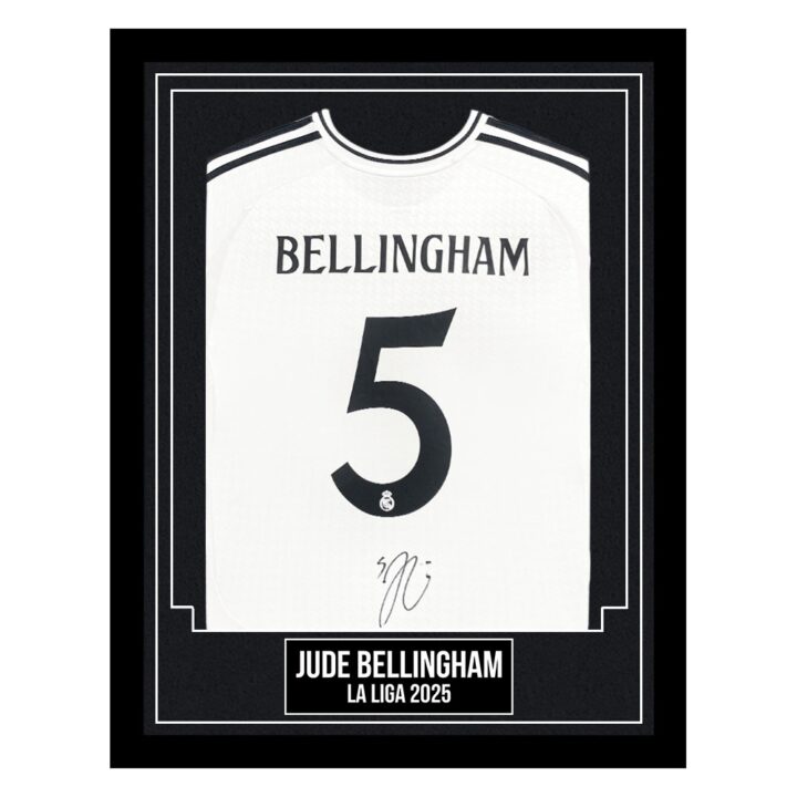 Jude Bellingham Signed Framed Shirt - La Liga 2025