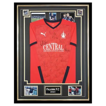 Signed Falkirk F.C. Framed Shirt - Scottish League One Squad