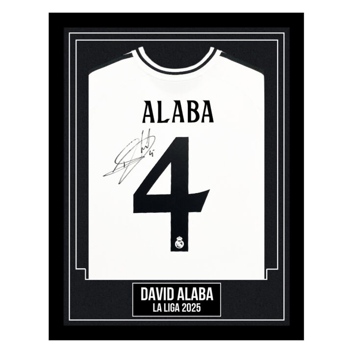 David Alaba Signed Framed Shirt - La Liga 2025