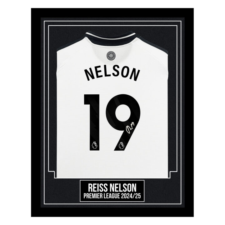 Reiss Nelson Signed Framed Shirt - Premier League 2024/25