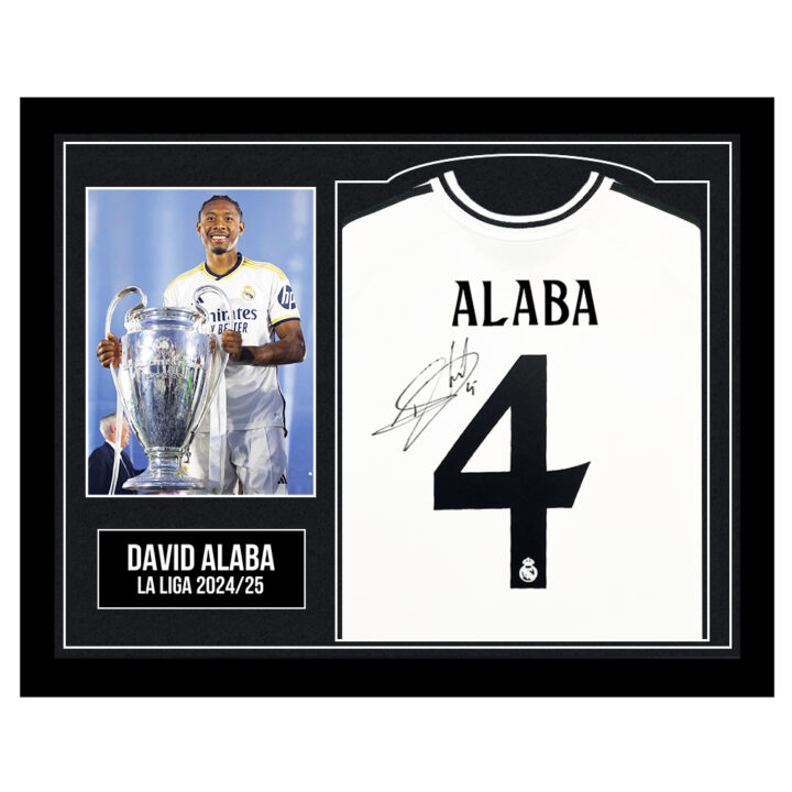 Framed David Alaba Signed Shirt - La Liga 2024/25