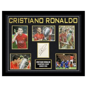 Signed Cristiano Ronaldo Large Framed Display - Champions League Winner 2008