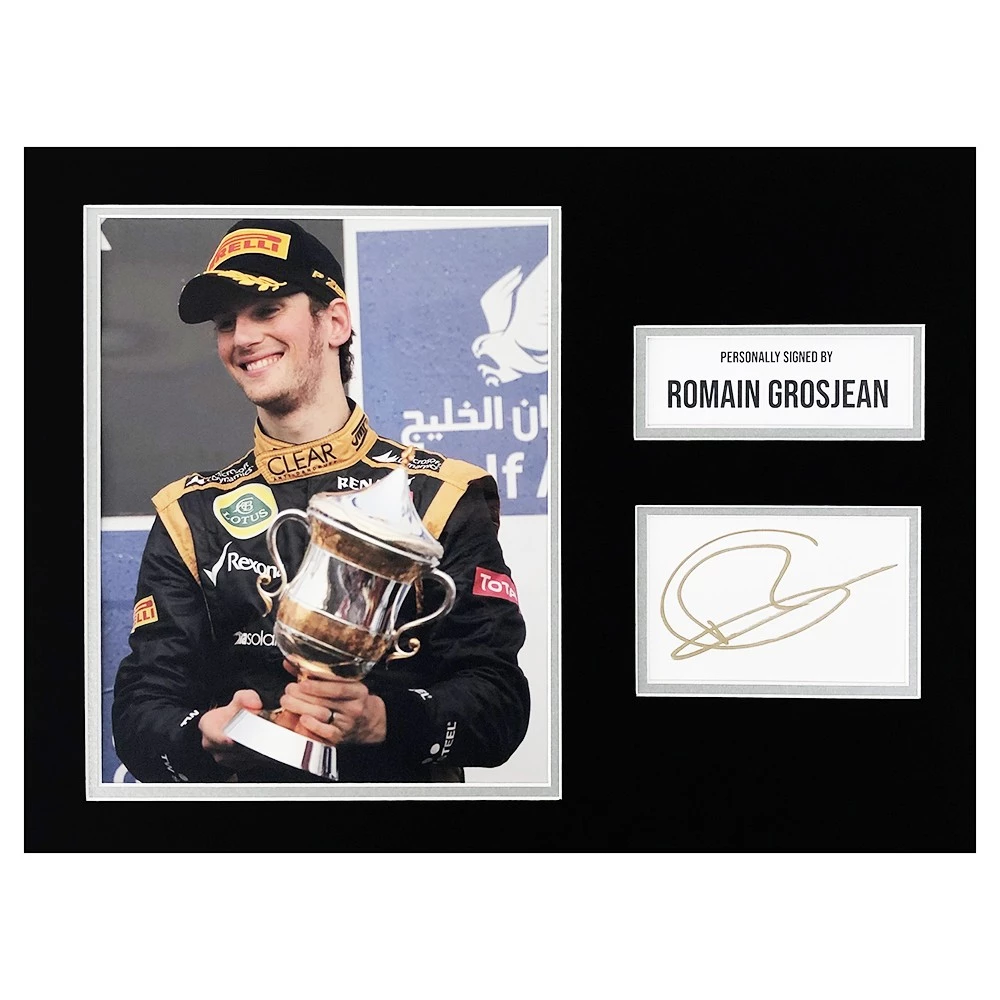 Signed Romain Grosjean Photo Display - F1 Autograph