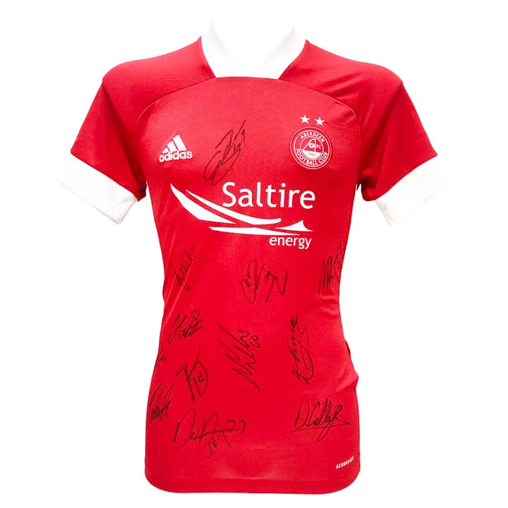 Aberdeen Signed Shirt - Scottish Premiership Squad Autograph (Damaged)