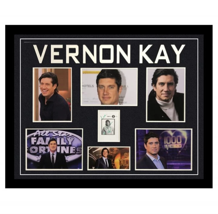 Signed Vernon Kay Framed Display Large - Tv Icon Autograph