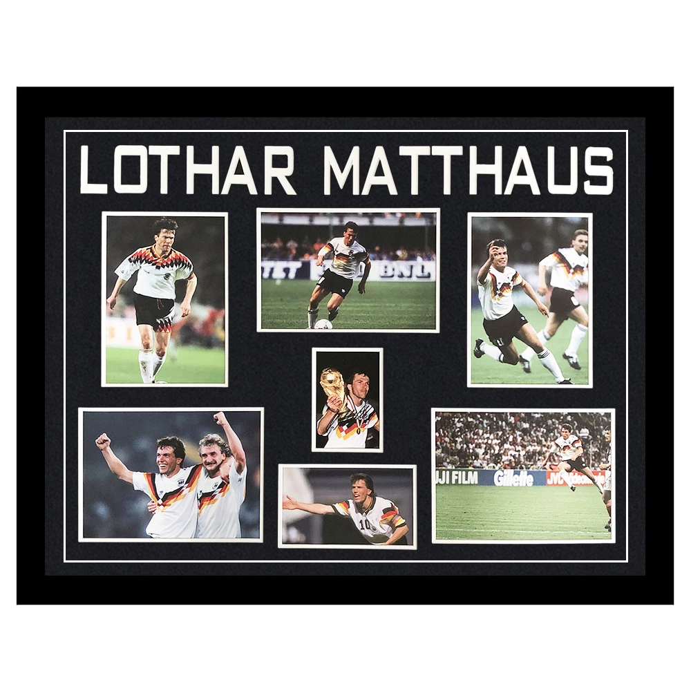 Signed Lothar Matthaus Framed Display Large - World Cup Winner 1990