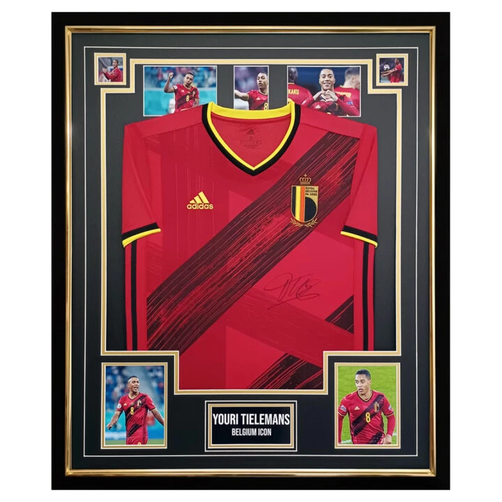 Signed Youri Tielemans Shirt Framed - Belgium World Cup 2022 Icon Jersey