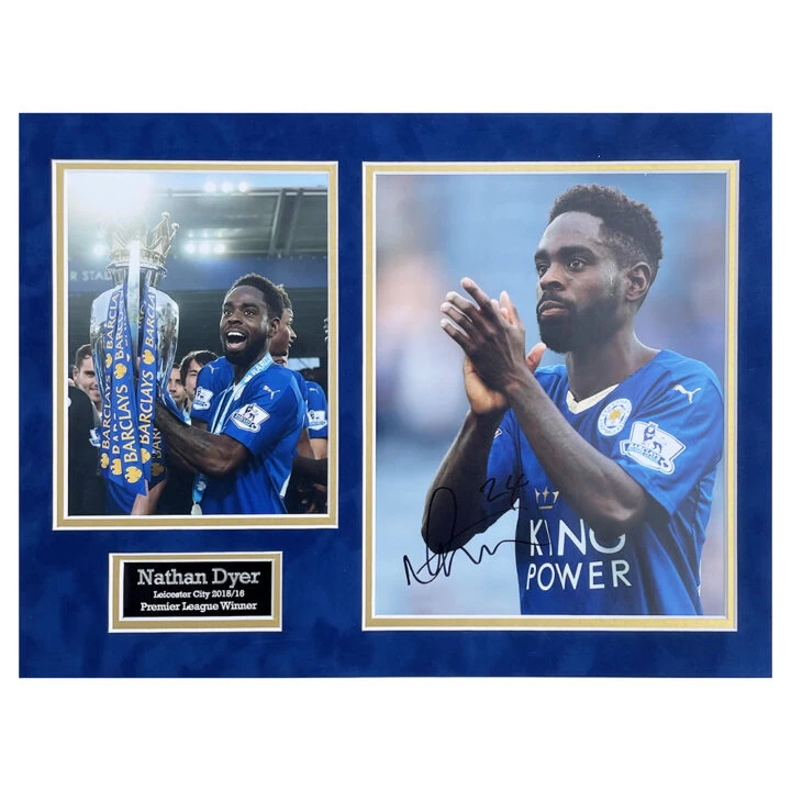 Signed Nathan Dyer Photo Display - 16x12 Premier League Winner 2016