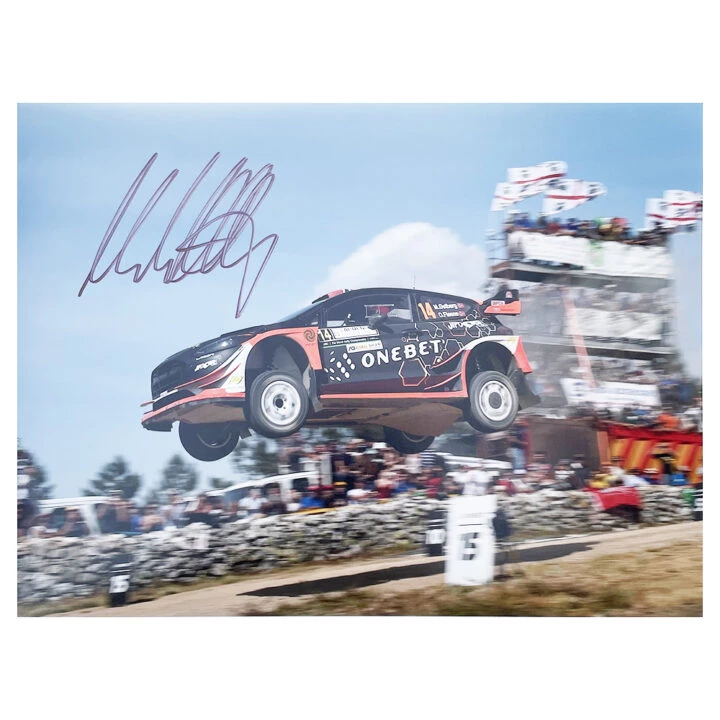 Signed Mads Ostberg Poster Photo - Rally Car Icon Autograph