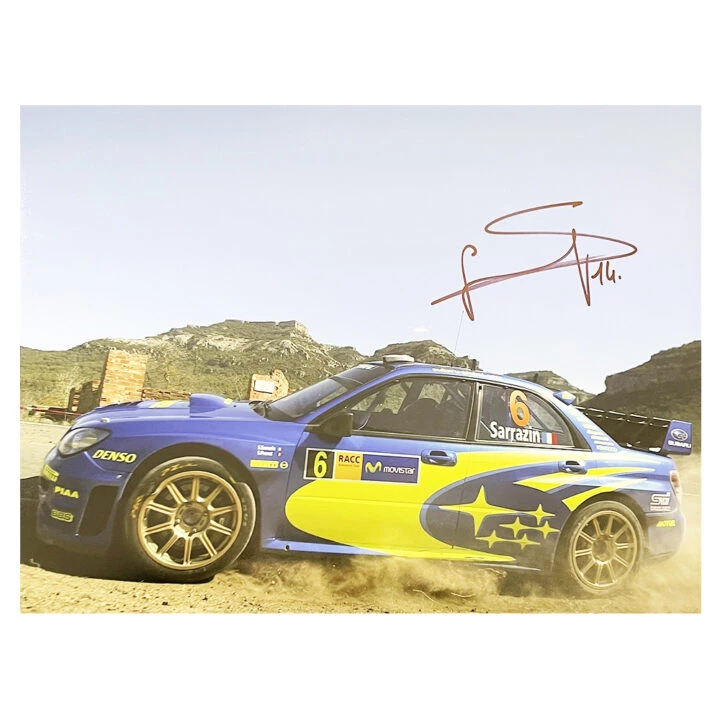 Signed Stephane Sarrazin Poster Photo - Rally Car Racing Icon