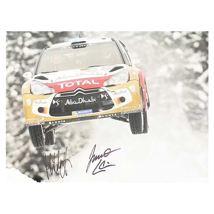 Signed Mikko Hervonen & Jarmo Lehtinen Poster Photo - Rally Car Icons