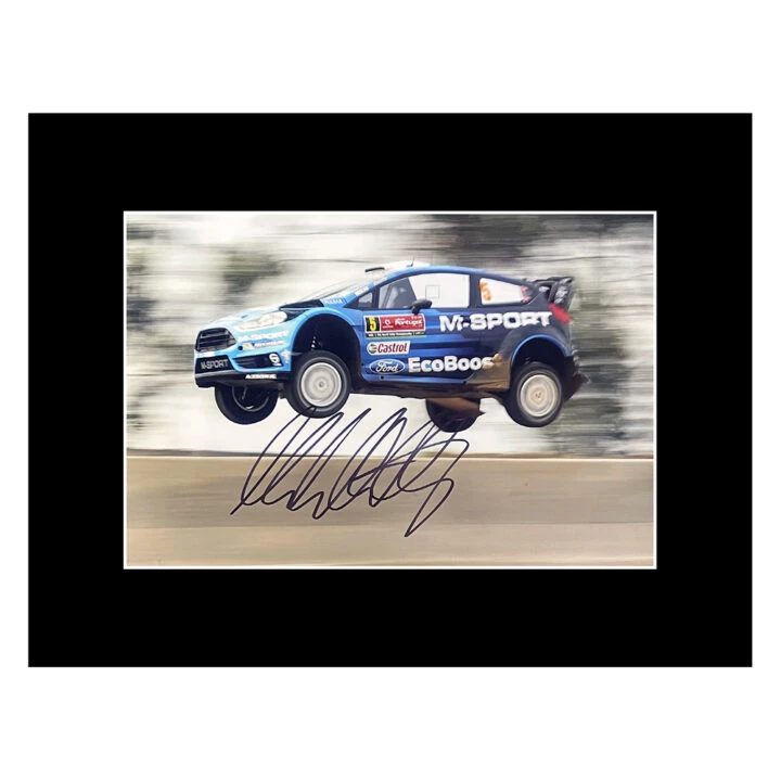 Signed Mads Ostberg Photo Display - 16x12 Rally Car Icon