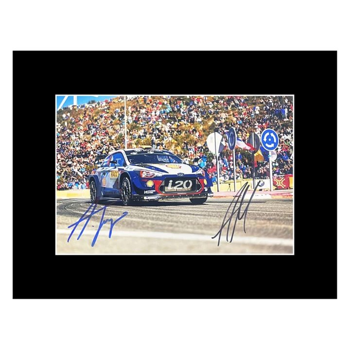 Signed Mikkelsen & Jaeger Photo Display - 16x12 Rally Car Racing Icons Autograph