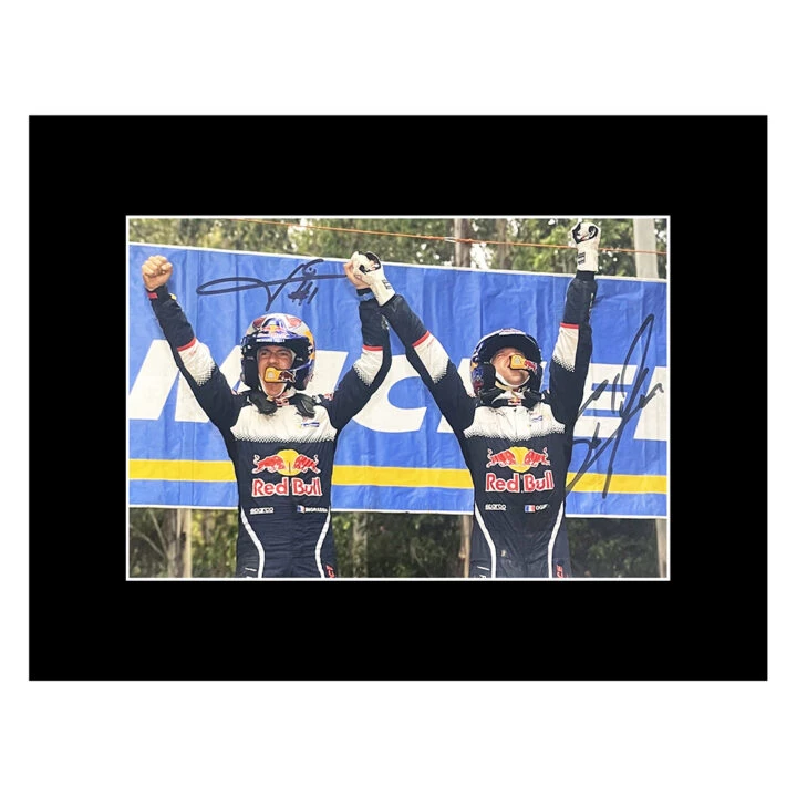 Signed Ogier & Ingrassia Photo Display - 16x12 Rally Car Racing Icons Autograph