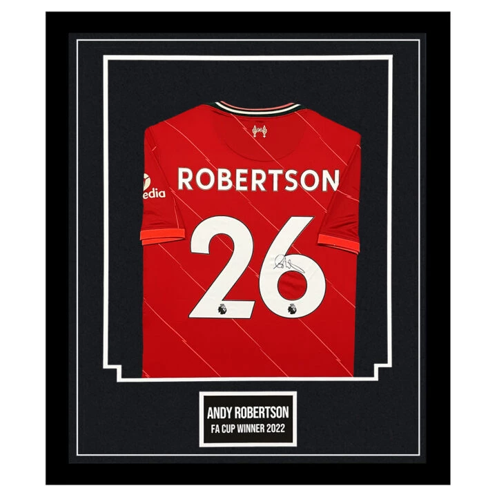 Signed Andy Robertson Shirt Framed - FA Cup Winner 2022