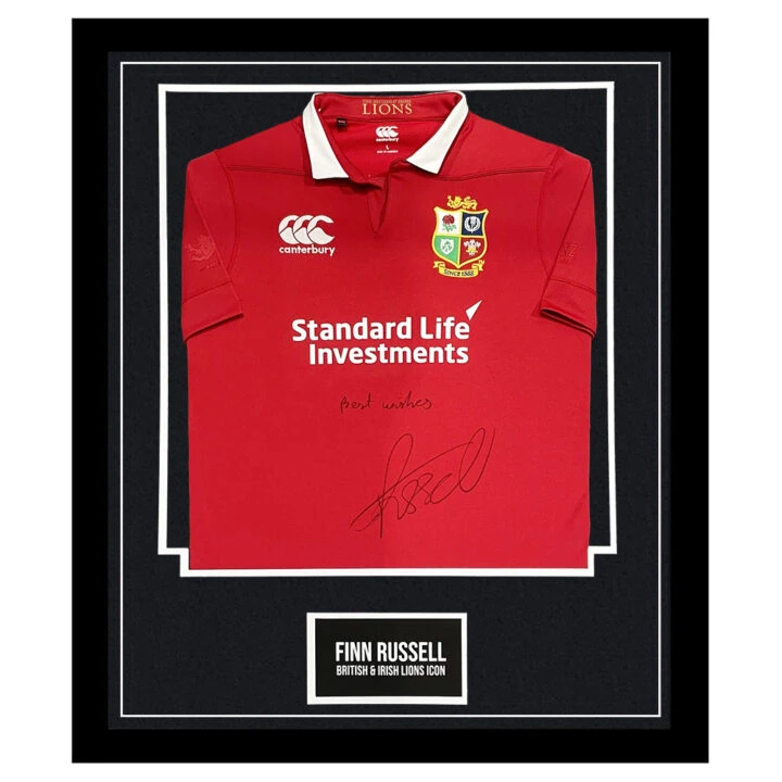 Signed Finn Russell Jersey Framed - British & Irish Lions Icon Shirt