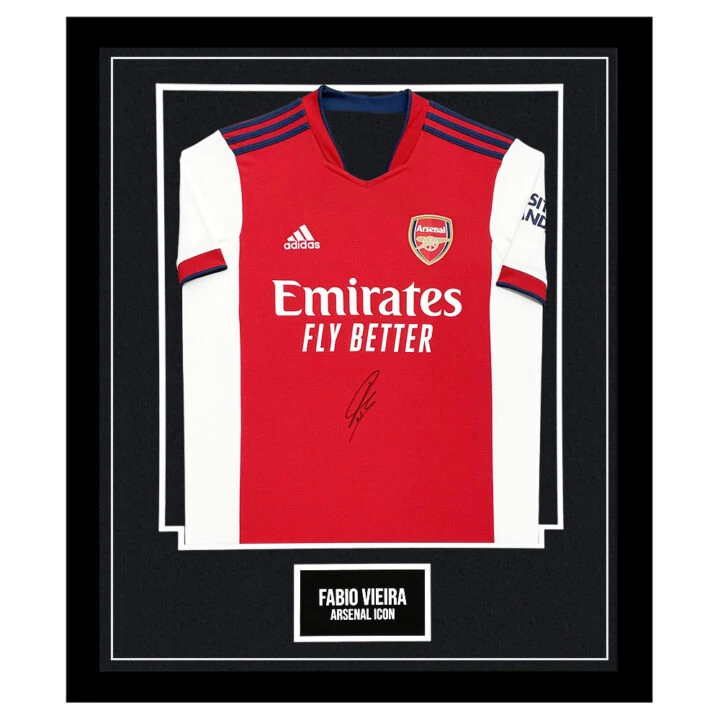 Signed Fabio Vieira Framed Shirt - Arsenal FC Icon