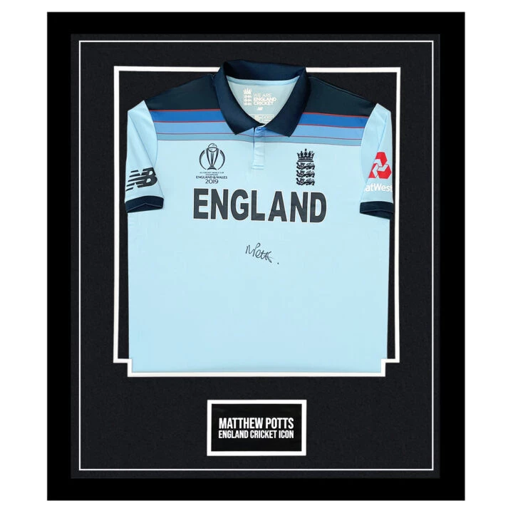 Matthew Potts Signed Framed Shirt - England Cricket Icon