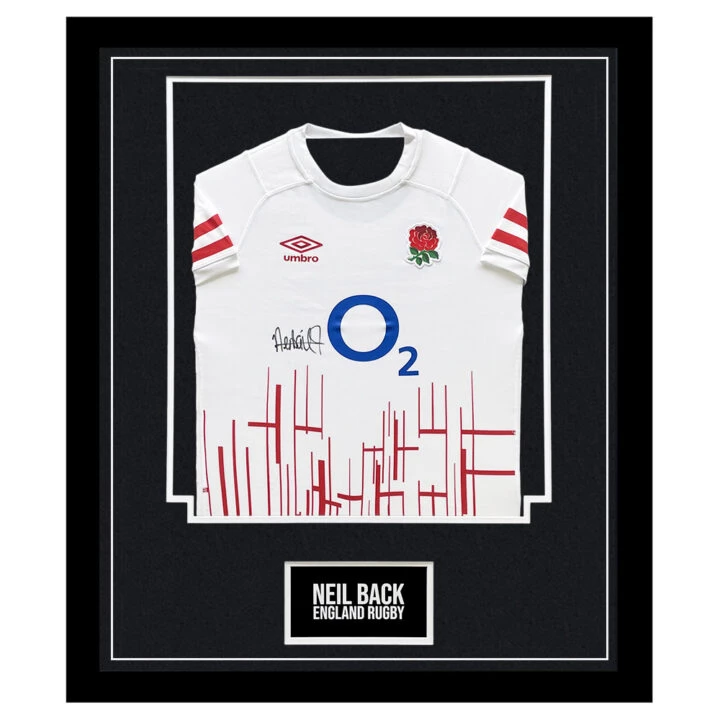 Neil Back Signed Framed Shirt - England Rugby Autograph