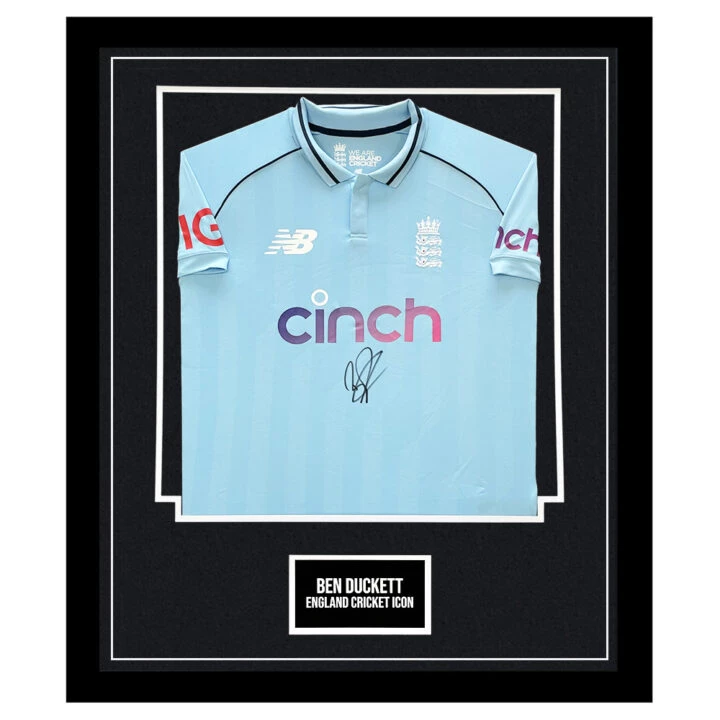 Signed Ben Duckett Framed ODI Shirt - England Cricket Icon