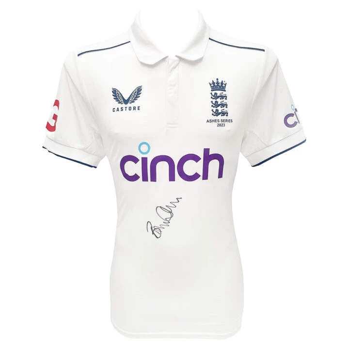 Signed Brendon McCullum England Shirt - Ashes Series 2023