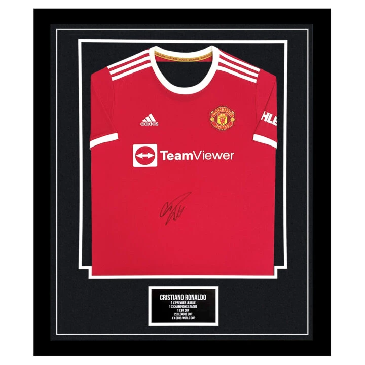 Signed Cristiano Ronaldo Framed Shirt - Manchester United Honours