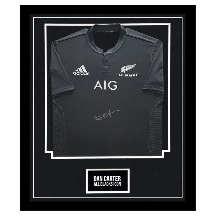 Signed Dan Carter Framed Shirt - All Blacks Icon Jersey