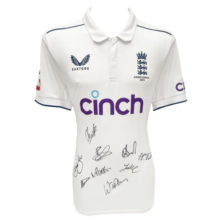 Signed England Cricket Shirt - Ashes Series 2023 Jersey