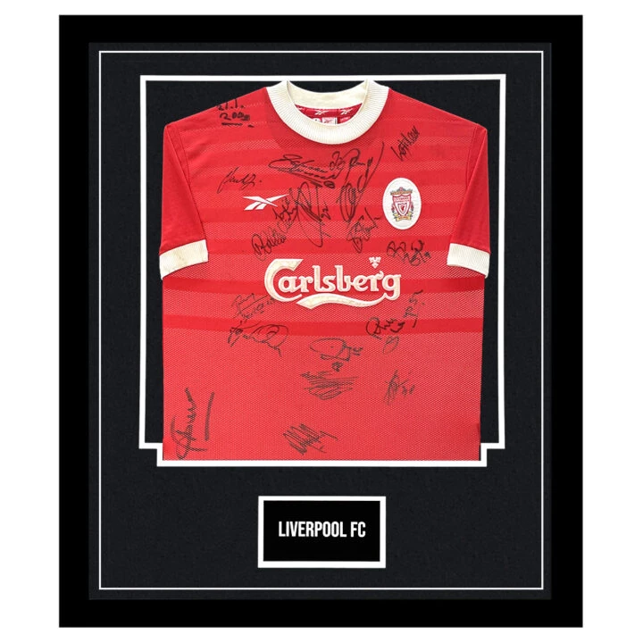 Signed Liverpool FC Framed Shirt - Houllier, Hamann & Redknapp Autograph