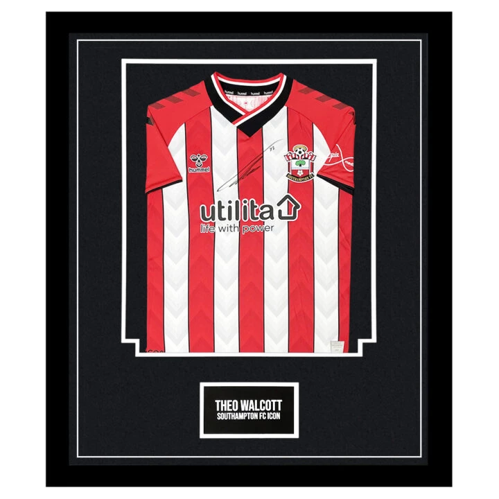 Signed Theo Walcott Framed Shirt - Southampton FC Icon