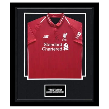 Signed Virgil Van Dijk Shirt Framed FA Cup Winner 2022