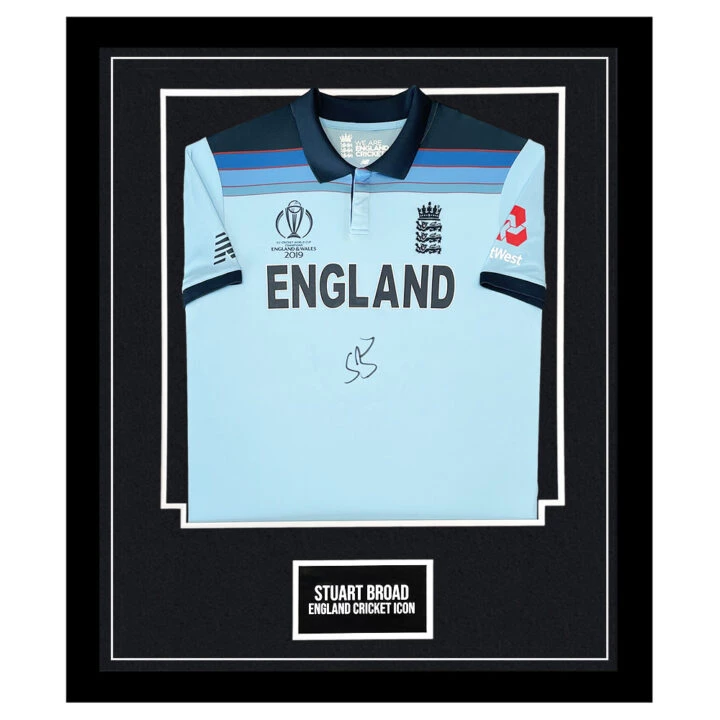 Stuart Broad Signed Framed Shirt - England Cricket Icon