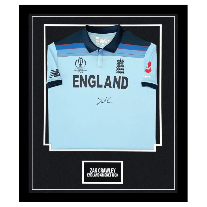 Zak Crawley Signed Framed Shirt - England Cricket Icon