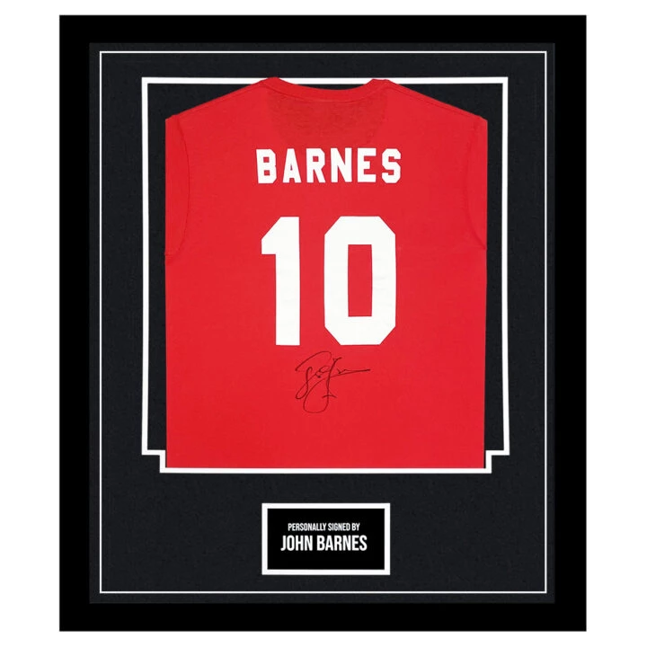 Framed John Barnes Signed Shirt - Liverpool FC Icon Autograph