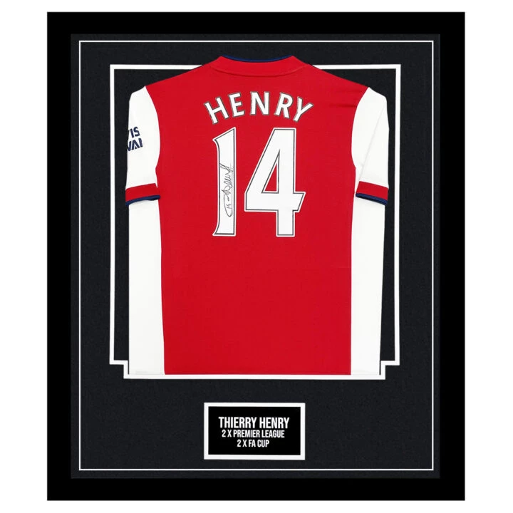 Framed Thierry Henry Signed Shirt - Arsenal FC Honours
