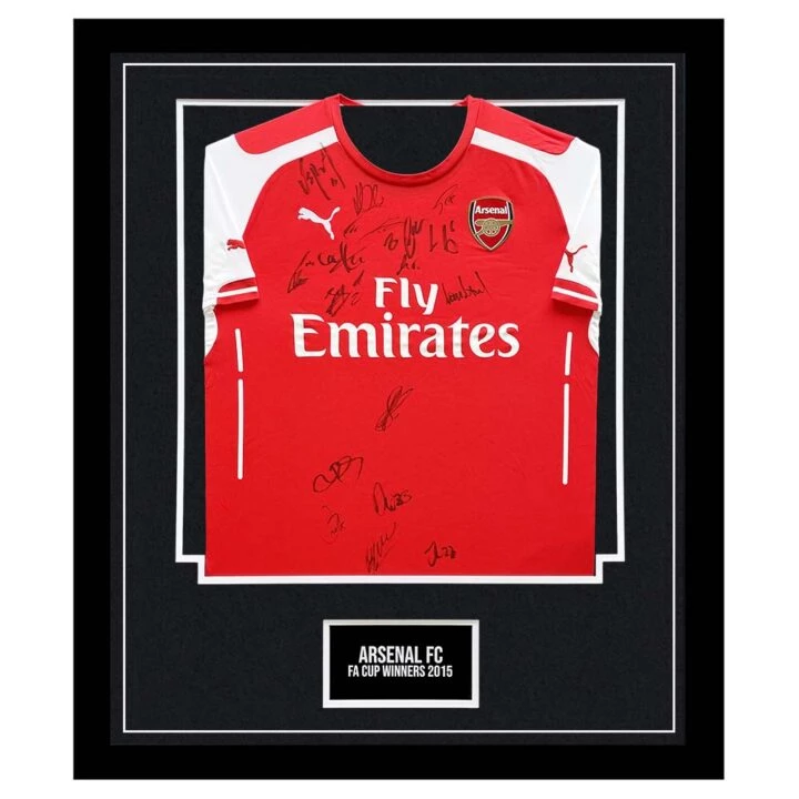 Signed Arsenal FC Framed Shirt - FA Cup Winners 2015