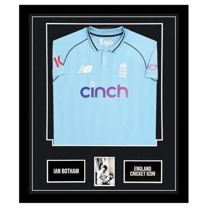 Signed Ian Botham Framed Display Shirt - England Cricket Icon