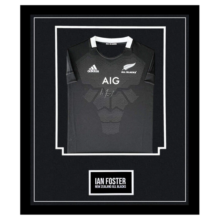 Signed Ian Foster Framed Shirt - New Zealand All Blacks Icon