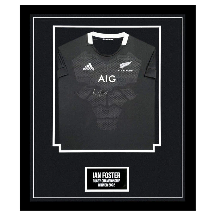 Signed Ian Foster Framed Shirt - Rugby Championship Winner 2022