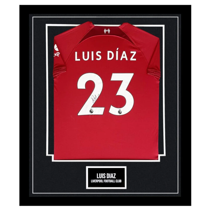 Signed Luis Diaz Framed Shirt - Liverpool Football Club Icon