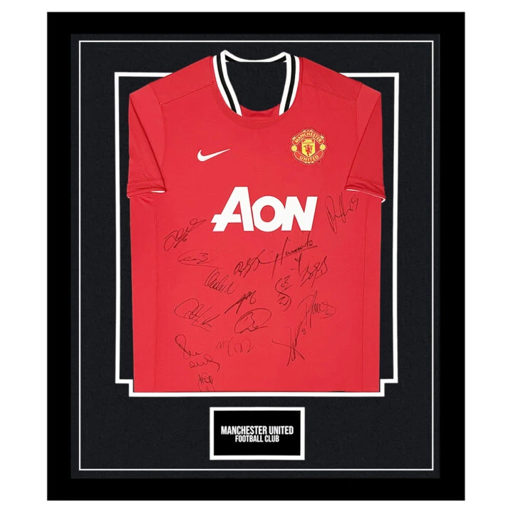 Signed Manchester United Football Club Framed Shirt - Premier League Squad