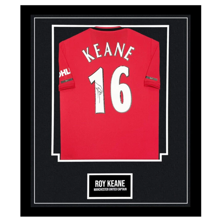 Signed Roy Keane Framed Shirt - Manchester United Captain