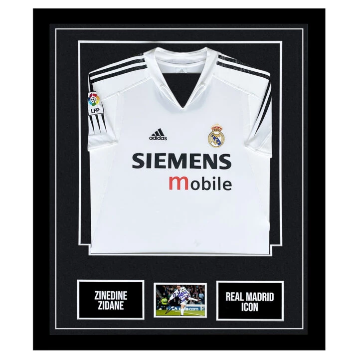 Signed Zinedine Zidane Framed Display - Real Madrid Icon Shirt