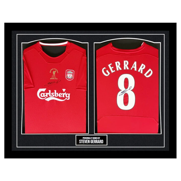 Framed Steven Gerrard Signed Shirts - Liverpool FC Autograph