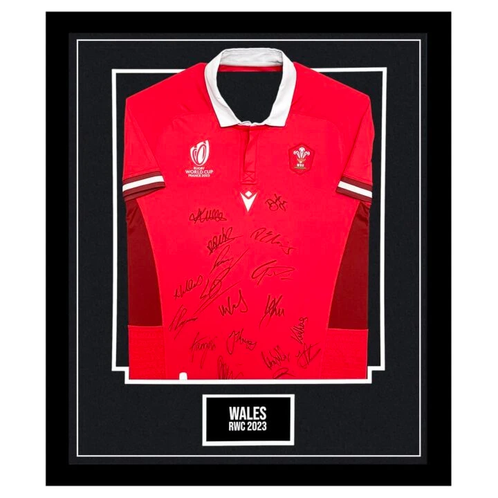 Framed Wales Signed Shirt - RWC 2023 Squad Autograph